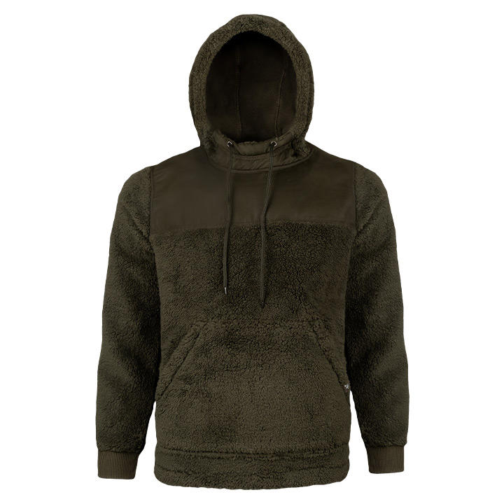 CLEARANCE - Jack Pyke Sherpa Fleece Hoodie Gen 2 Dark Olive.