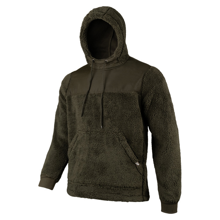 CLEARANCE - Jack Pyke Sherpa Fleece Hoodie Gen 2 Dark Olive.
