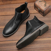 Luxury Leather Men's Chelsea Boots-Retro Style