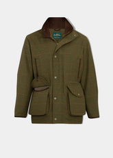 CLEARANCE - Alan Paine Combrook waterproof tweed coat-3XL MAPLE.