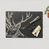 CLEARANCE - Slate Stag Cheese Board & Knife Gift Set