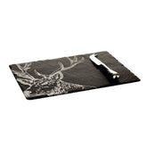 CLEARANCE - Slate Stag Cheese Board & Knife Gift Set