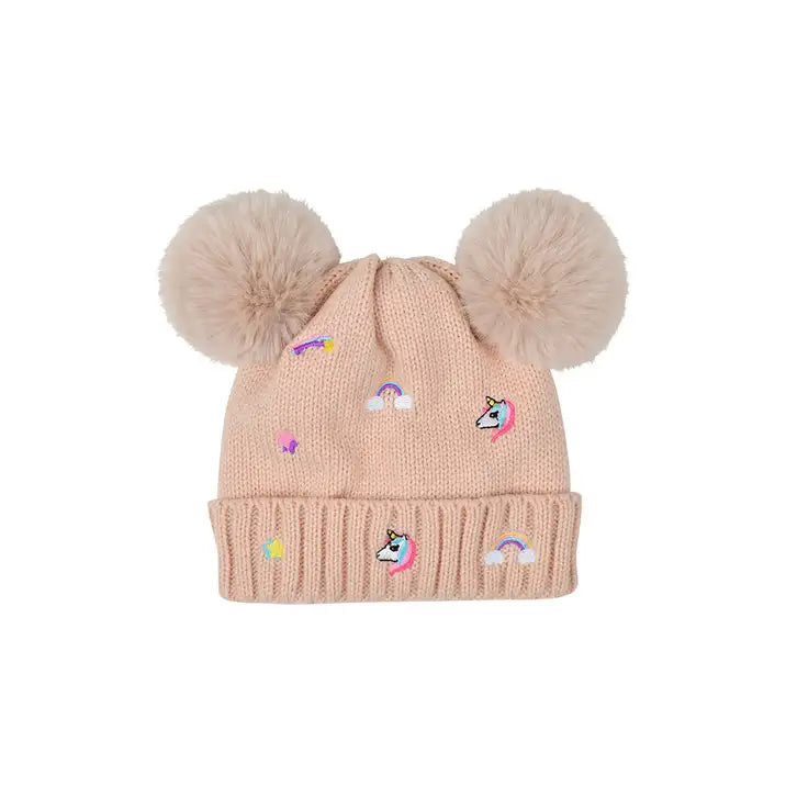 Kids Embroidered Fun Beanie