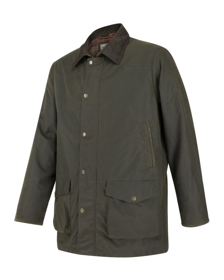 Hoggs of Fife Caledonia Men's Wax Jacket. Antique Olive.