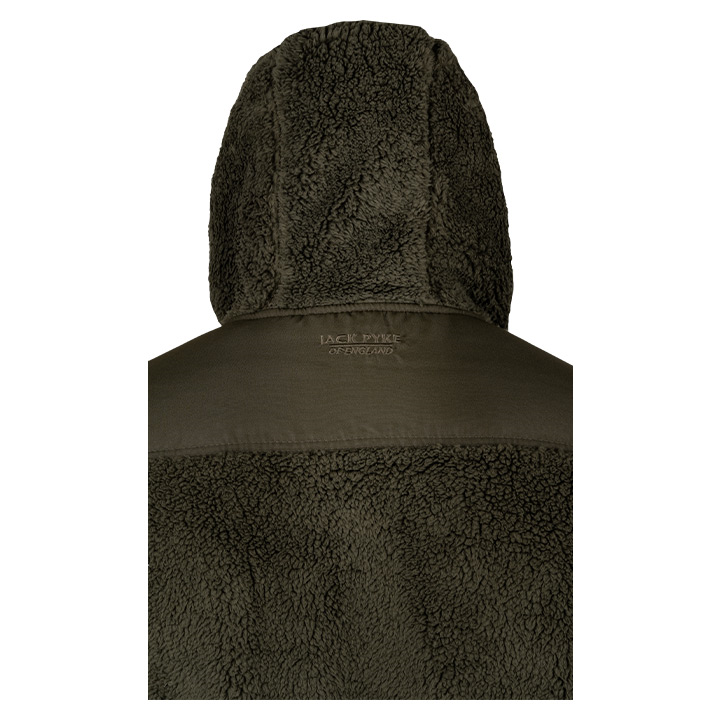 CLEARANCE - Jack Pyke Sherpa Fleece Hoodie Gen 2 Dark Olive.