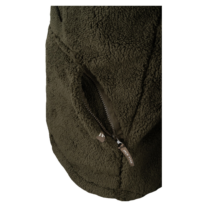 CLEARANCE - Jack Pyke Sherpa Fleece Hoodie Gen 2 Dark Olive.