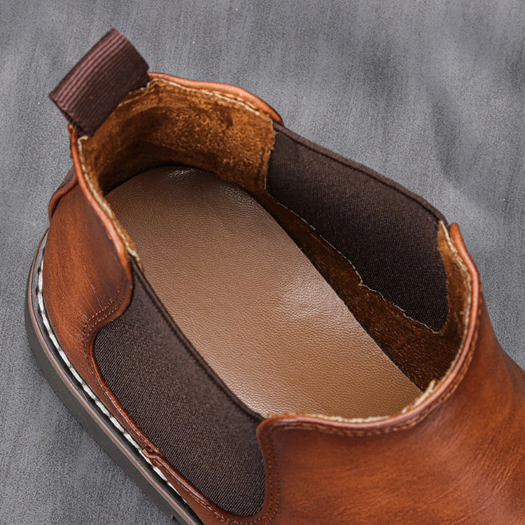 Luxury Leather Men's Chelsea Boots-Retro Style