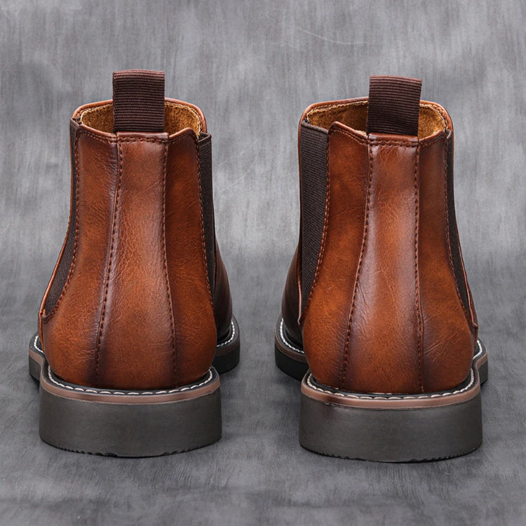 Luxury Leather Men's Chelsea Boots-Retro Style