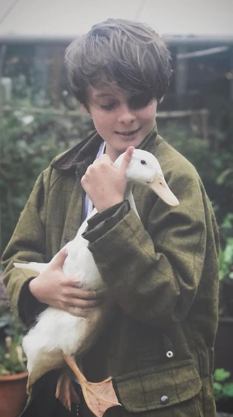 CLEARANCE-Alan Paine Rutland Kids Tweed Coat - Lichen