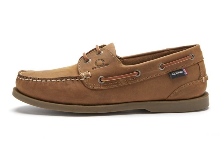 CLEARANCE - Chatham Deck II G2 Premium Leather Boat Shoes-Mens-Walnut.
