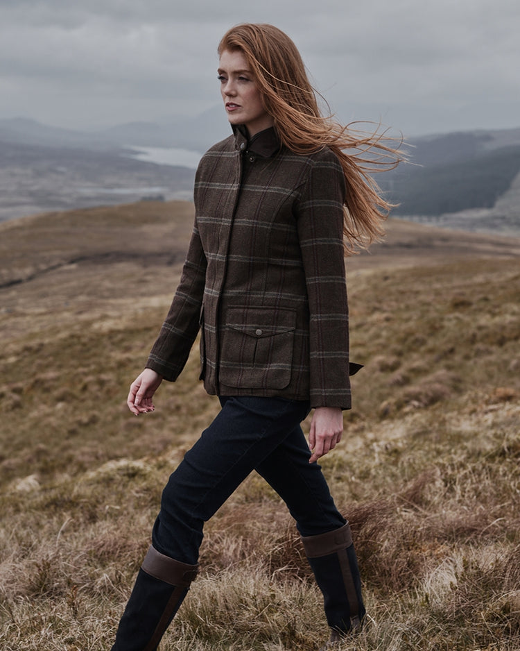 Hoggs Of Fife Musselburgh Ladies Tweed Field Coat.