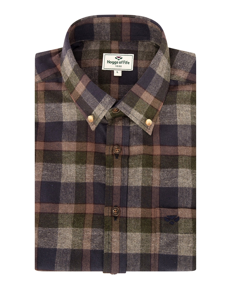 Hoggs Of Fife Kirkwall Brushed Flannel Check Shirt.