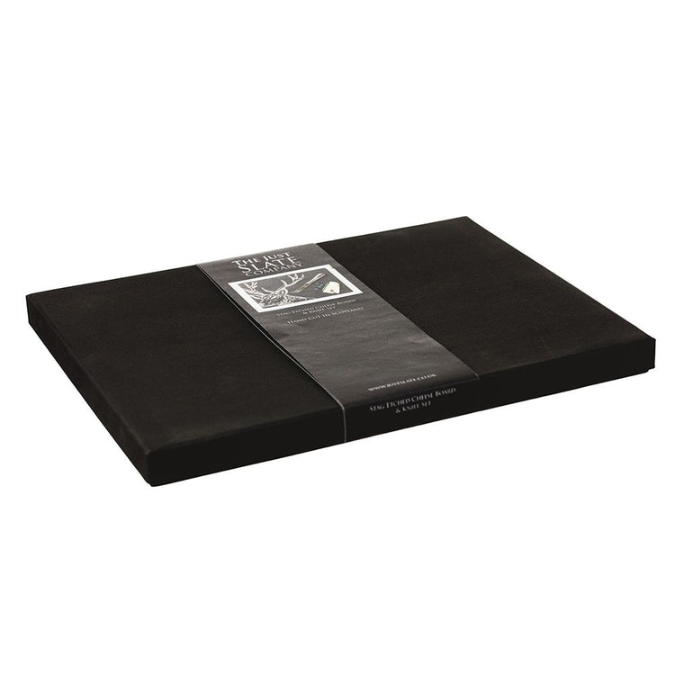 CLEARANCE - Slate Stag Cheese Board & Knife Gift Set