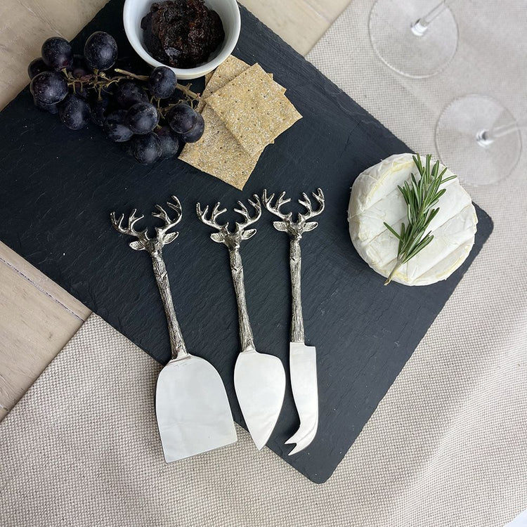 CLEARANCE -Stag cheese knife set