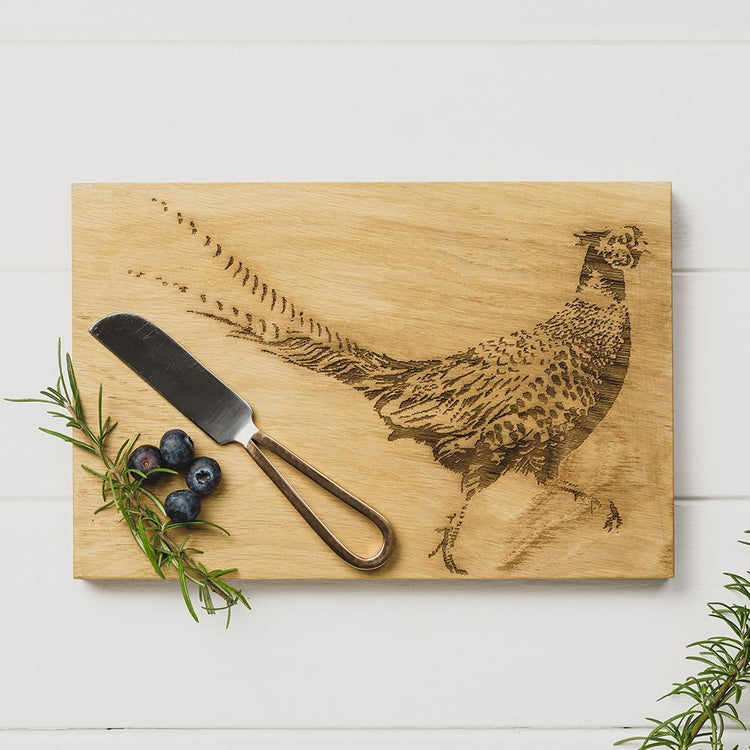 CLEARANCE-Oak Cheese Board & Knife Set